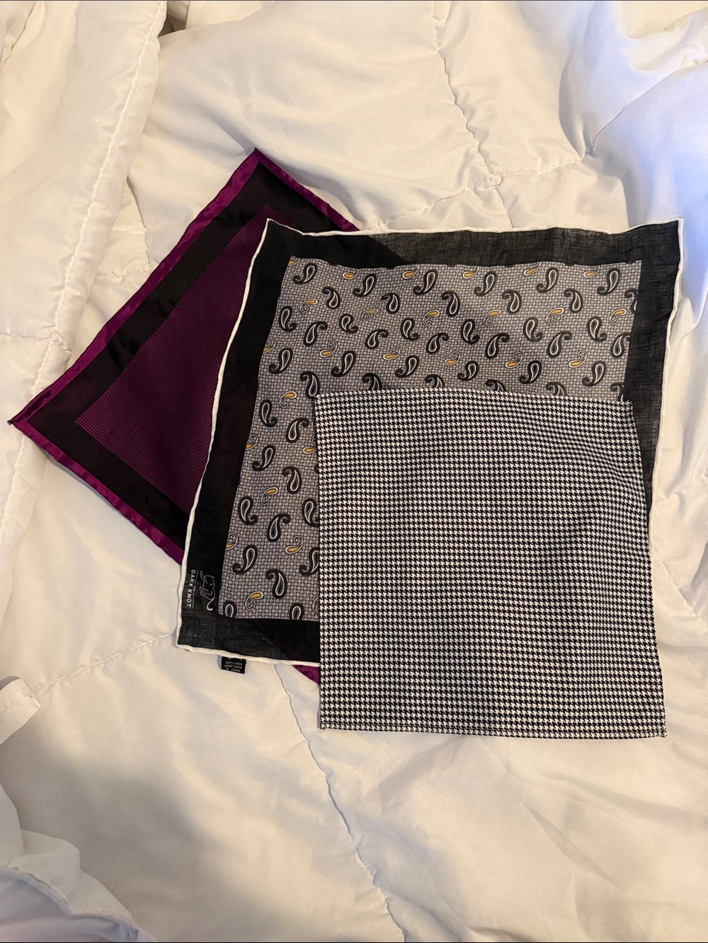 Men’s pocket squares. Silk and linen.